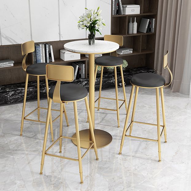 Glam Style Marble Top Counter Table Gold Base Bar Table for Living Room 42-inch Height Clearhalo 'Bar Furniture' 'Bar Tables' 'bar_tables' 'furn' 'furn_bar_tables' 'Furniture' 'furniture_bar_tables' 'Kitchen & Dining Furniture' 'kitchen&dining_furn' 'kitchen' 1200x1200_cbb6be60-8cae-4d90-a410-1c2064f39a80