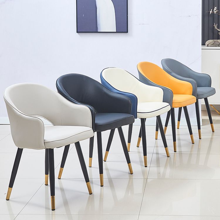 Scandinavian Home Arm Chair Upholstered Open Back Metal Dining Room Chair Clearhalo ' kitchen&dining_furn' 'Dining Chairs' 'Dining Tables & Seating' 'dining_chair' 'furn' 'furn_dining_chair' 'Furniture' 'furniture_dining_chair' 'Kitchen & Dining Furniture' 'kitchen' 1200x1200_cbba1a64-5e11-48ae-82de-7080be47e59e