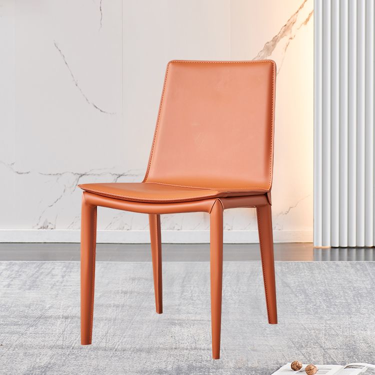 Modern Style Leather Dining Armless Chair Metal Side Chair for Home Use Clearhalo 'Dining Chairs' 'Dining Tables & Seating' 'dining_chair' 'furn' 'furn_dining_chair' 'Furniture' 'Kitchen & Dining Furniture' 1200x1200_cbbbfdea-f703-4991-a1af-632385ff35b8