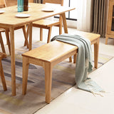 13.8" Wide Contemporary Seating Bench Solid Wood Rubberwood Bench Clearhalo 'Benches' 'Chairs & Seating' 'furn' 'furn_benches' 'Furniture' 'Living Room Furniture' 1200x1200_cbbe23b4-46f0-489a-a4f1-474bcb346434