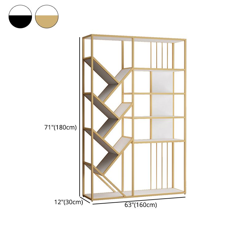 Modern Vertical Etagere Bookshelf Metal Frame Manufactured Wood Shelf Bookcase Clearhalo 'Bookcases' 'Furniture' 'furniture_bookcases' 'Office Furniture' 1200x1200_cbbf0637-e6ff-441a-9869-749c8eddcc5f