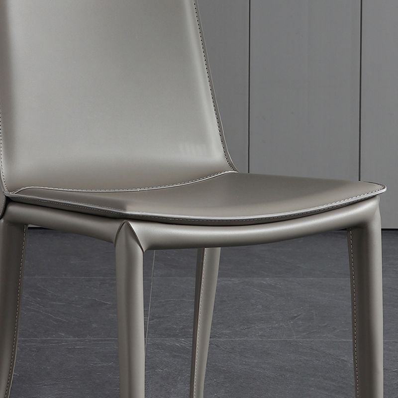 Modern Leather Armless Dining Chair Dining Metal Chairs for Restaurant Use Clearhalo ' kitchen&dining_furn' 'Dining Chairs' 'Dining Tables & Seating' 'dining_chair' 'furn' 'furn_dining_chair' 'Furniture' 'furniture_dining_chair' 'Kitchen & Dining Furniture' 'kitchen' 1200x1200_cbc04650-bfbd-41ad-a8d8-f441e5a3d9a6