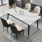Scandinavian White Slate Dining Table Rectangular Dining Table with Four-leg Metal Base Clearhalo 'Dining Room Sets' 'Dining Tables & Seating' 'dining_room_set' 'furn' 'furn_dining_room_set' 'Furniture' 'furniture_dining_room_set' 'Kitchen & Dining Furniture' 'kitchen&dining_furn' 'kitchen' 1200x1200_cbc0530c-3be1-411d-8808-cc2934018150