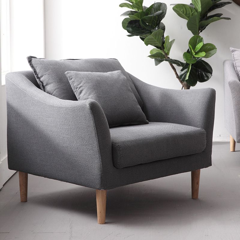 Modern Fabric Stationary Sofa 1/3-seat Flared Arm Sofa in Grey Clearhalo 'furn' 'furn_sofas' 'Furniture' 'Living Room Furniture' 'Sofa' 'sofas' 1200x1200_cbc05d87-4bf6-4983-bc40-f3cae2951965