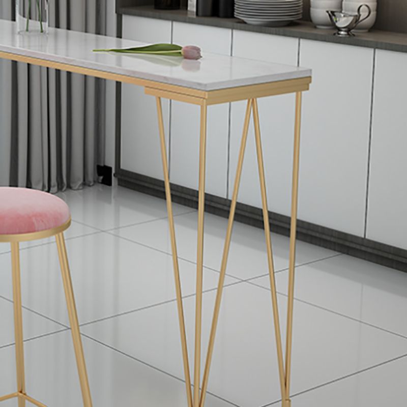 Glam Style Faux Marble Bar Counter Table Rectangle Bar Counter Table Clearhalo 'Bar Furniture' 'Bar Tables' 'bar_tables' 'furn' 'furn_bar_tables' 'Furniture' 'Kitchen & Dining Furniture' 1200x1200_cbc35106-9376-4671-a834-b17ca7b687ed