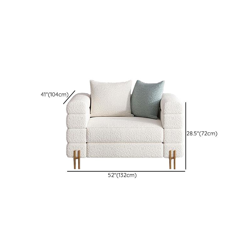 Sofá de lana blanca moderna con brazo de esmoquin y espalda apretada para apartamento