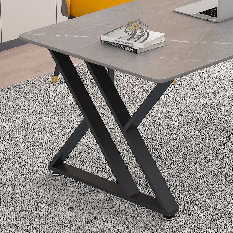 29,53 "H Destina rettangolare industriale da ufficio antico scrivania per le gambe metalliche