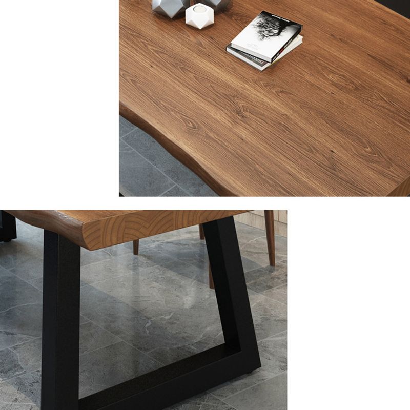 Zeitgenössischer Massivholz-Büroschreibtisch 29,53 Zoll großer Schreibtisch mit Eisenbeinen