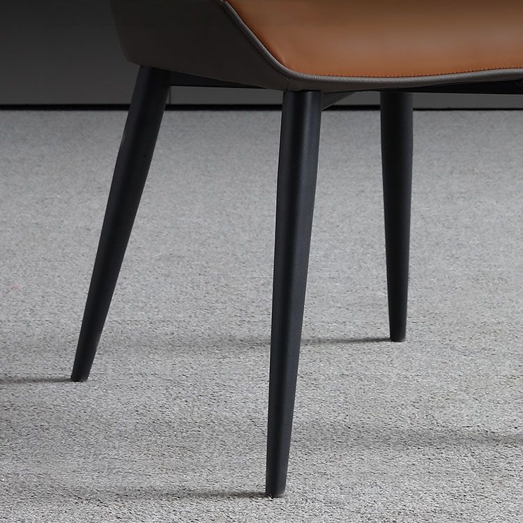 Contemporary Faux Leather Dining Chairs Upholstered Side Arm Chairs for Home Use Clearhalo ' kitchen&dining_furn' 'Dining Chairs' 'Dining Tables & Seating' 'dining_chair' 'furn' 'furn_dining_chair' 'Furniture' 'furniture_dining_chair' 'Kitchen & Dining Furniture' 'kitchen' 1200x1200_cbc64082-05ef-4b61-83f2-7dc1d2920d2c