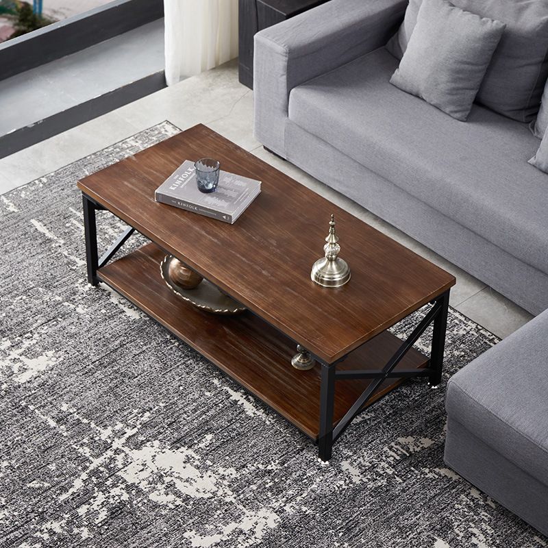 Rectangular Frame Cocktail Table Contemporary Coffee Table with Storage Clearhalo 'Coffee & Accent Tables' 'Coffee Tables' 'coffee_tables' 'furn' 'furn_coffee_tables' 'Furniture' 'furniture_coffee_tables' 'Living Room Furniture' 1200x1200_cbc788d1-baf3-49ce-ae35-f7d211b6a495