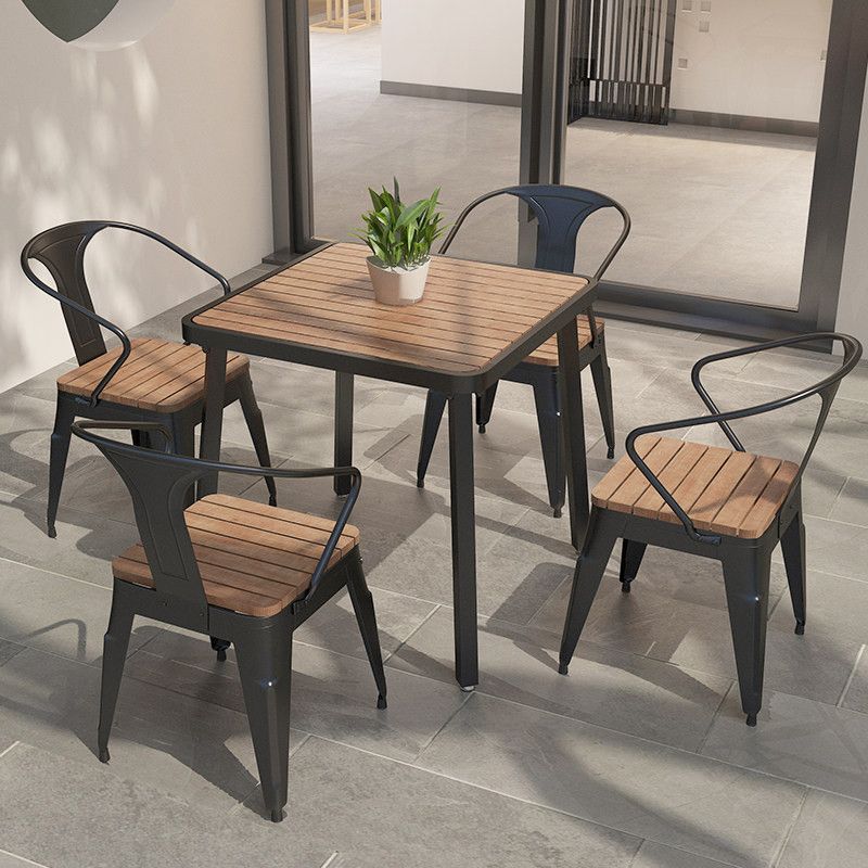 Modern 1/2/3/4/5 Pieces Dining Set Wood Dining Table for Courtyard Balcony Clearhalo 'Dining Room Sets' 'Dining Tables & Seating' 'dining_room_set' 'furn' 'furn_dining_room_set' 'Furniture' 'Kitchen & Dining Furniture' 1200x1200_cbc79687-7d90-4f47-85e7-0b83dd134e09