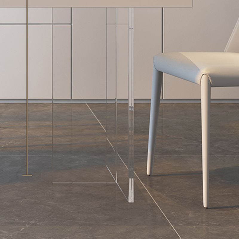 Moderni 1/4/5 pezzi mobili da pranzo in pietra sinterizzato set in bianco