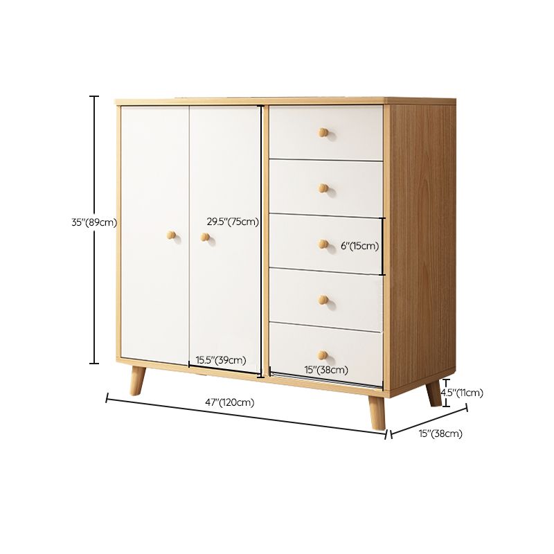Modern Rectangle Storage Cabinet with Drawer Wooden Accent Cabinet