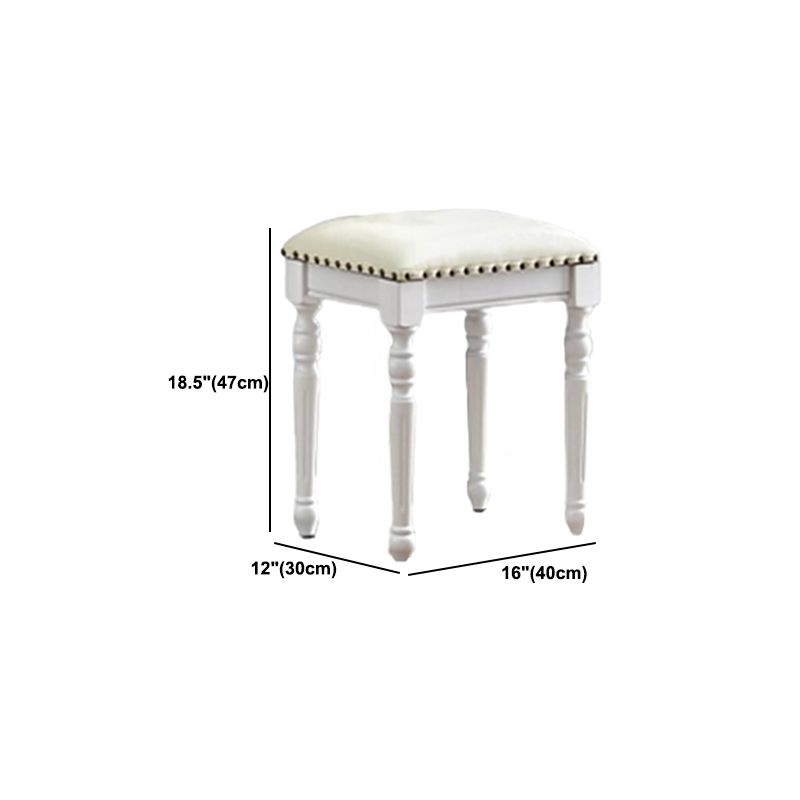 2つの収納引き出しを備えた明るい白い虚栄心ゴムウッドメイクアップバニティ、17.71 "幅