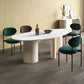 Modern Stone Top Dinette Table Oval Home Kitchen Dinner Tripod Dining Table Clearhalo 'Dining Tables & Seating' 'Dining Tables' 'dining_table' 'furn' 'furn_dining_table' 'Furniture' 'furniture_dining_table' 'Kitchen & Dining Furniture' 'kitchen' 'kitchen_dining_table' 1200x1200_cbca4741-5211-41fd-acc2-01eaeb385be3