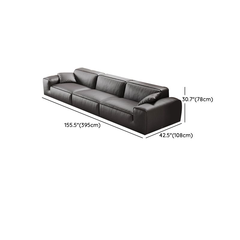 Black Genuine Leather Sectionals 30.7" H Square Arm Sectional Sofa Set Clearhalo 'furn' 'furn_sectionals' 'Furniture' 'Living Room Furniture' 'Sectionals' 1200x1200_cbcb122e-2f1e-4400-83b7-5293a5c3a3ae