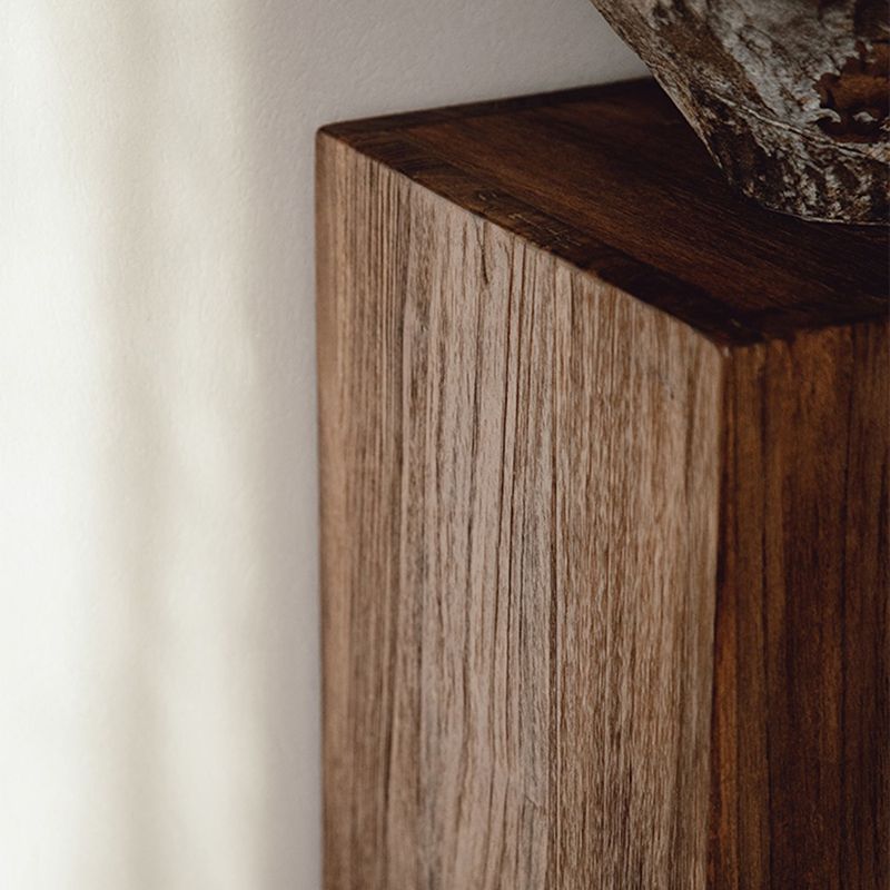 Rectangular Side Table Wooden Modern Tree Stump End Table for Bedroom