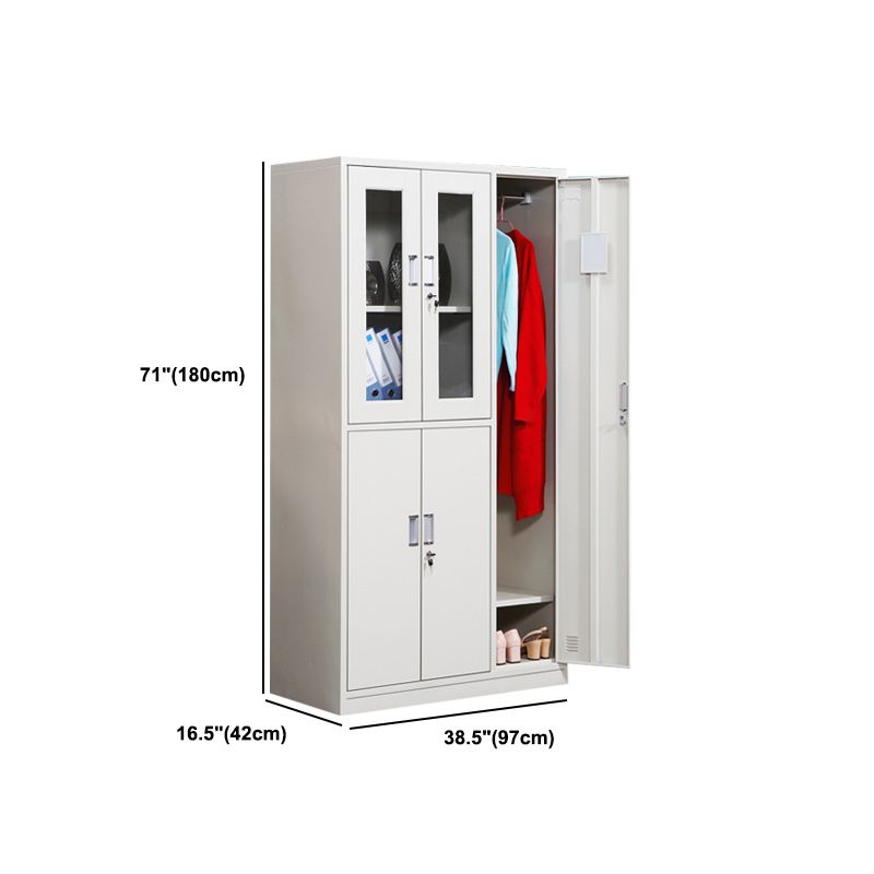 Hedendaagse stijl stalen garderobe witte kleur garderobe kast voor thuis