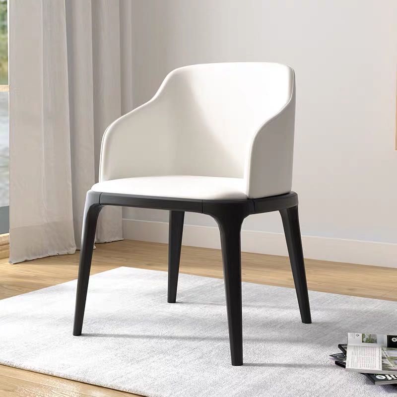 Nordic Style Arm Chair Wood and Faux Leather Chair for Dining Room Clearhalo 'Dining Chairs' 'Dining Tables & Seating' 'dining_chair' 'furn' 'furn_dining_chair' 'Furniture' 'furniture_dining_chair' 'Kitchen & Dining Furniture' 1200x1200_cbd00fd4-3a5a-4437-82a4-0390d8c521e3