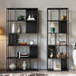 5-Shelf Modern Metal Bookshelf Etagere Open Shelf Bookcase in Burnish Clearhalo 'Bookcases' 'furn' 'furn_bookcases' 'Furniture' 'Office Furniture' 1200x1200_cbd1c5a9-9e4a-4e79-ae29-276092a095e3