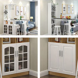 Contemporary Bar Stool and Table Set, Wood 3 Pieces for Living Room