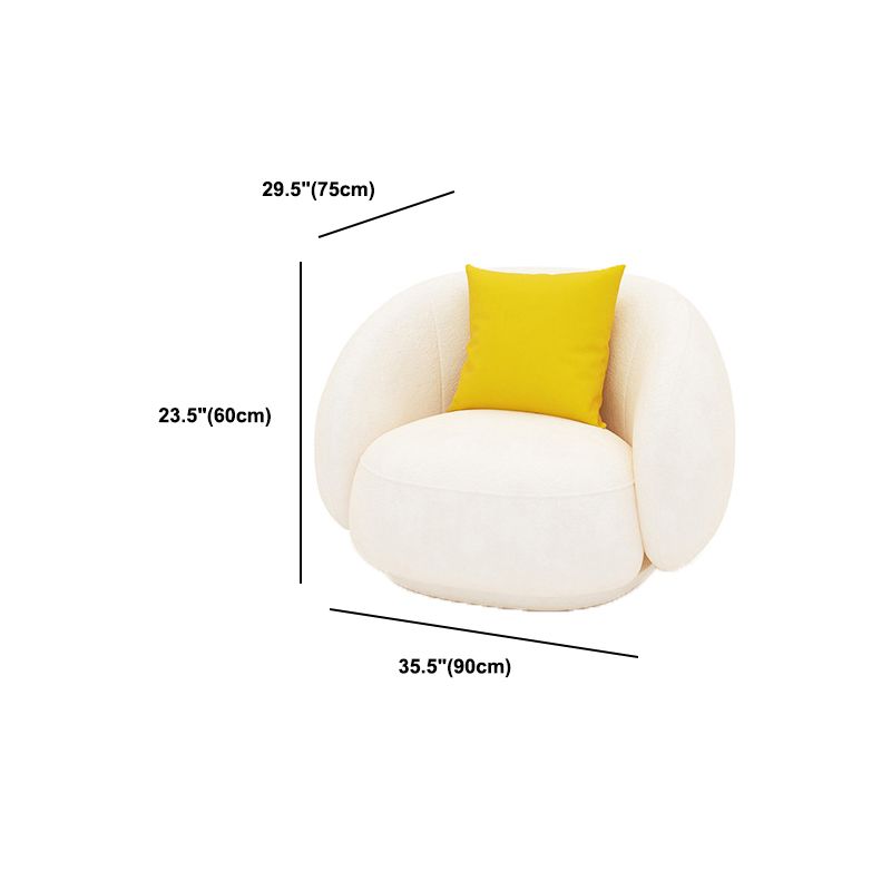 23.62" High Sloped Arm Sofa with 4 Pillows Wool Sofa in White Clearhalo 'furn' 'furn_sofas' 'Furniture' 'Living Room Furniture' 'Sofa' 'sofas' 1200x1200_cbd3a439-ccde-41ab-8cad-439ca906083d