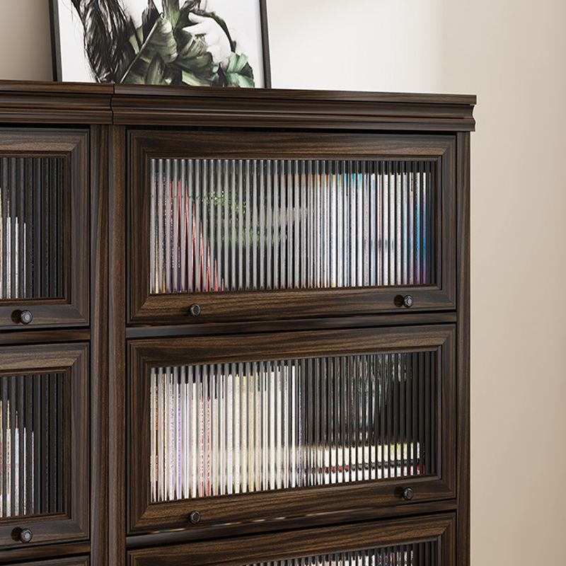 Bibliothèque en bois de bibliothèque standard à dos fermé moderne en marron