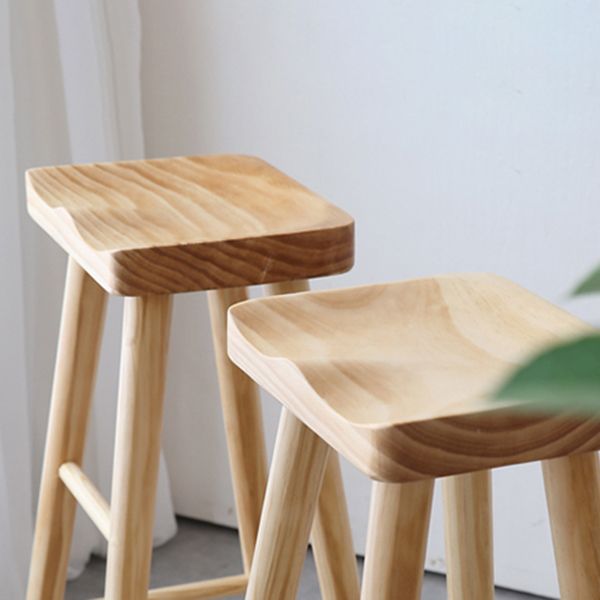 Coffee Shop Contemporary Barstool Indoor Wood 4 Legs Bar Stool with Pedal Clearhalo 'Bar Furniture' 'Bar Stools' 'bar_stools' 'furn' 'furn_bar_stools' 'Furniture' 'Kitchen & Dining Furniture' 1200x1200_cbd51f08-6f27-49f2-b4a1-cd5948da5423