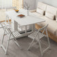 Modern Dining Table Foldable Rectangle Tabletop with Wood Base Clearhalo 'Dining Tables & Seating' 'Dining Tables' 'dining_table' 'furn' 'furn_dining_table' 'Furniture' 'Kitchen & Dining Furniture' 1200x1200_cbd5e792-f097-4d24-8435-e6f4fdaf33a9