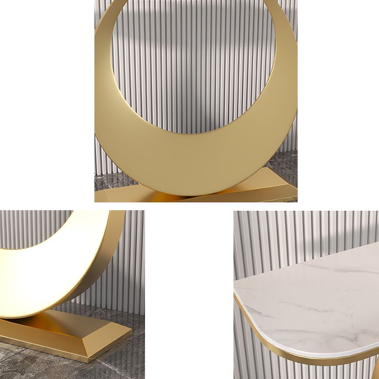 Tavolo di accento base contemporaneo con top in pietra per Hall