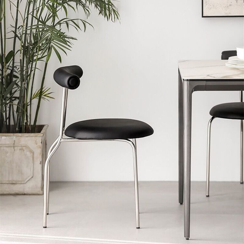 Kitchen Open Back Dining Chair Home Metal Armless Side Chair Clearhalo 'Dining Chairs' 'Dining Tables & Seating' 'dining_chair' 'furn' 'furn_dining_chair' 'Furniture' 'Kitchen & Dining Furniture' 1200x1200_cbd84a5e-b83e-4589-a5aa-3633ca26a30e
