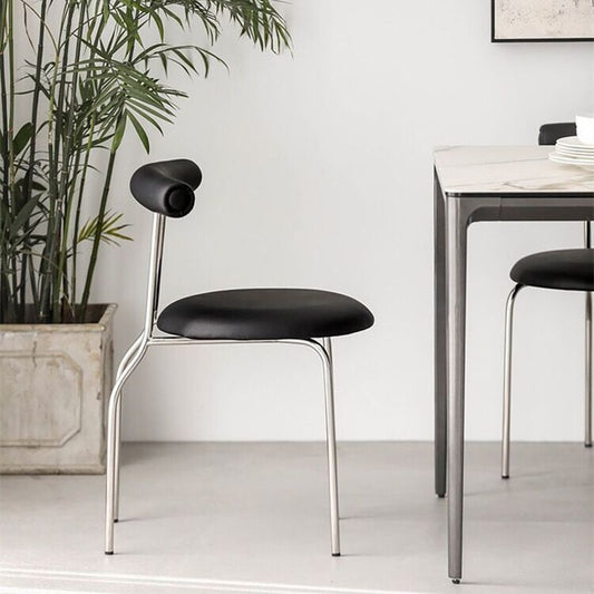 Kitchen Open Back Dining Chair Home Metal Armless Side Chair