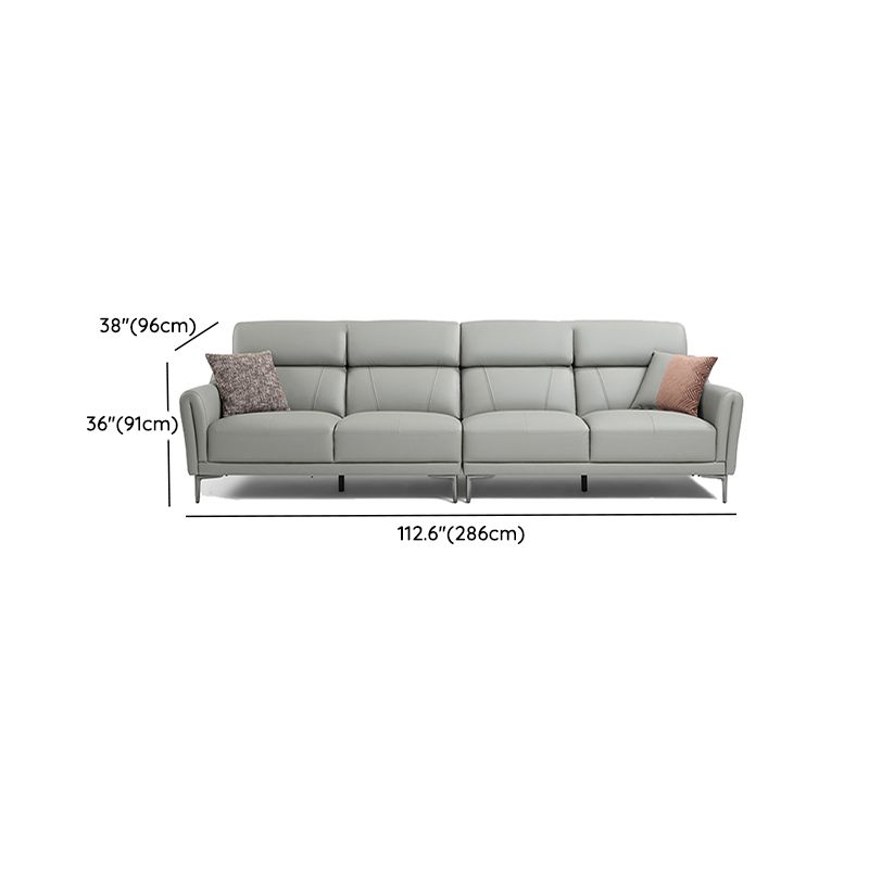37.8 "W echt lederen vierkante arm sectionals bank, moderne Chesterfield Sectionals