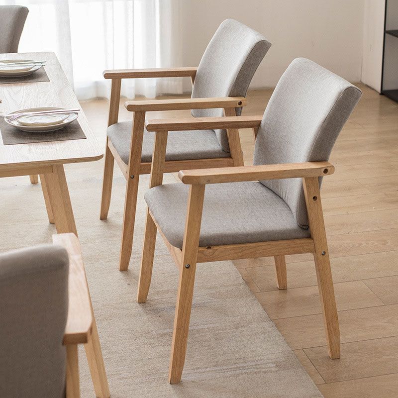 Contemporary Upholstered Solid Back Arm Chair Matte Finish Home Dining Chair Clearhalo ' kitchen&dining_furn' 'Dining Chairs' 'Dining Tables & Seating' 'dining_chair' 'furn' 'furn_dining_chair' 'Furniture' 'furniture_dining_chair' 'Kitchen & Dining Furniture' 'kitchen' 1200x1200_cbdb1844-b1ef-4dcf-a781-479772fc8354
