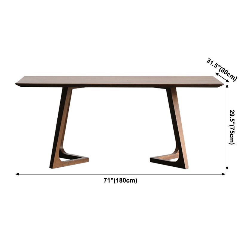 Modern Solid Wood Brown Dining Table Rectangle Shape Dining Table with Double Pedestal Bases Clearhalo ' dining_table' 'Dining Tables & Seating' 'Dining Tables' 'furn' 'furn_dining_table' 'Furniture' 'furniture_dining_table' 'Kitchen & Dining Furniture' 'kitchen&dining_furn' 'kitchen' 'kitchen_dining_table' 1200x1200_cbde1317-6334-4c45-8426-a762634c39a2