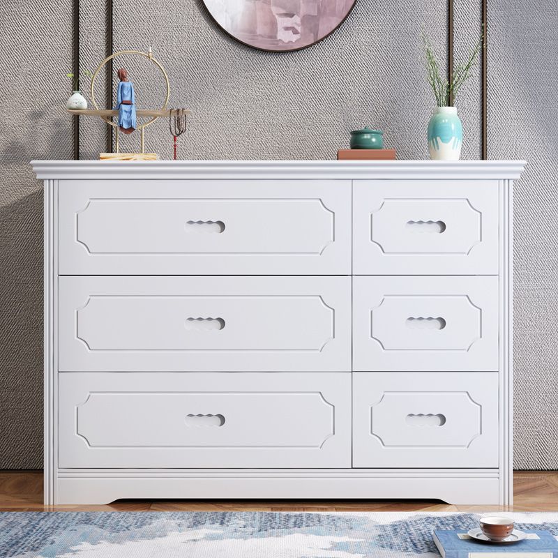 Cofre de acento contemporáneo con 6 cajones cerrados suaves en madera de goma