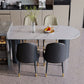 Modern Style Dining Table Sintered Stone Dining Table with Black Frame for Kitchen Clearhalo ' dining_table' 'Dining Tables & Seating' 'Dining Tables' 'furn' 'furn_dining_table' 'Furniture' 'furniture_dining_table' 'Kitchen & Dining Furniture' 'kitchen&dining_furn' 'kitchen' 'kitchen_dining_table' 1200x1200_cbdf1204-1f93-4820-9216-22acfa34bb56