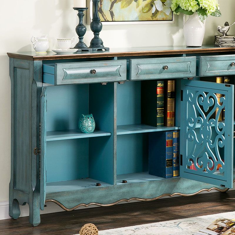 Glam Style Server Solid Wood Sideboard with Door for Dining Room Clearhalo 'buffet_sideboard' 'Buffets & Sideboards' 'furn' 'furn_buffet_sideboard' 'Furniture' 'Kitchen & Dining Furniture' 1200x1200_cbdfb4c3-d80f-4725-86ea-46103a4389f5