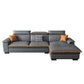 Tufted Pillow Top Arm Sectional Stain Resistant Sectional Gray Faux Leather Clearhalo 'furn' 'furn_sectionals' 'Furniture' 'Living Room Furniture' 'Sectionals' 1200x1200_cbe23efb-e286-44e4-a4f2-3941610a5906