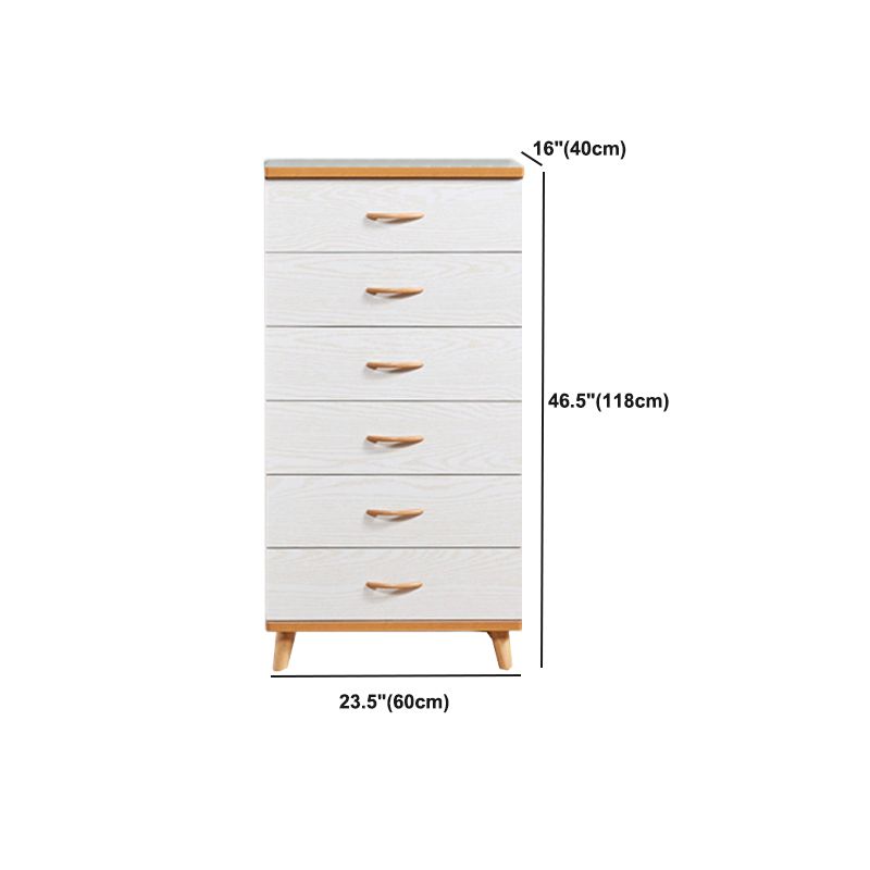 Scratch Resistant Modern Accent Chest with Soft Close Drawers in White