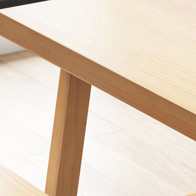 11.7-inch Width Rectangle Seating Bench Mid-Century Modern Solid Wood Bench Clearhalo 'Benches' 'Chairs & Seating' 'furn' 'furn_benches' 'Furniture' 'Living Room Furniture' 1200x1200_cbe509ba-80b1-4ff6-88d3-12bb29bd7a43