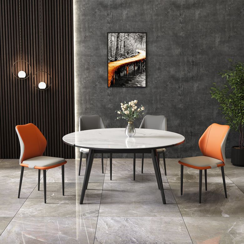 Modern Sintered Stone Dining Room Set Standard Height with 4 Legs Base Dining Furniture Clearhalo 'Dining Room Sets' 'Dining Tables & Seating' 'dining_room_set' 'furn' 'furn_dining_room_set' 'Furniture' 'furniture_dining_room_set' 'Kitchen & Dining Furniture' 'kitchen&dining_furn' 'kitchen' 1200x1200_cbe69b2a-cbb5-478e-b0bf-9d68567040d3
