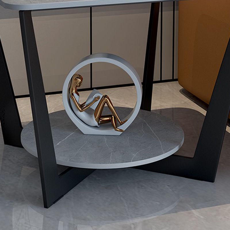 Moderner quadratischer Seitentisch -Schiefersofa -Ecktisch mit Lagerung