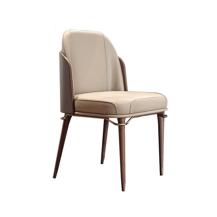 Contemporary Conference Room Parsons Side Chair Beige Leather Dining Chair Clearhalo ' kitchen&dining_furn' 'Dining Chairs' 'Dining Tables & Seating' 'dining_chair' 'furn' 'furn_dining_chair' 'Furniture' 'furniture_dining_chair' 'Kitchen & Dining Furniture' 'kitchen' 1200x1200_cbe84215-6f27-4d54-968f-57659aef46e7