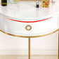 Tavolo da toeletta da toeletta per trucco bianco/verde con cassetto 19,68 "W x 29.52" H