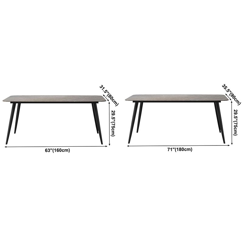 Metal Modern Rectangular Table Sintered Stone Table for Dining Room and Kitchen Clearhalo ' dining_table' 'Dining Tables & Seating' 'Dining Tables' 'furn' 'furn_dining_table' 'Furniture' 'furniture_dining_table' 'Kitchen & Dining Furniture' 'kitchen&dining_furn' 'kitchen' 'kitchen_dining_table' 1200x1200_cbe99f24-6895-4630-bbe3-5ebc6e1dd3f7