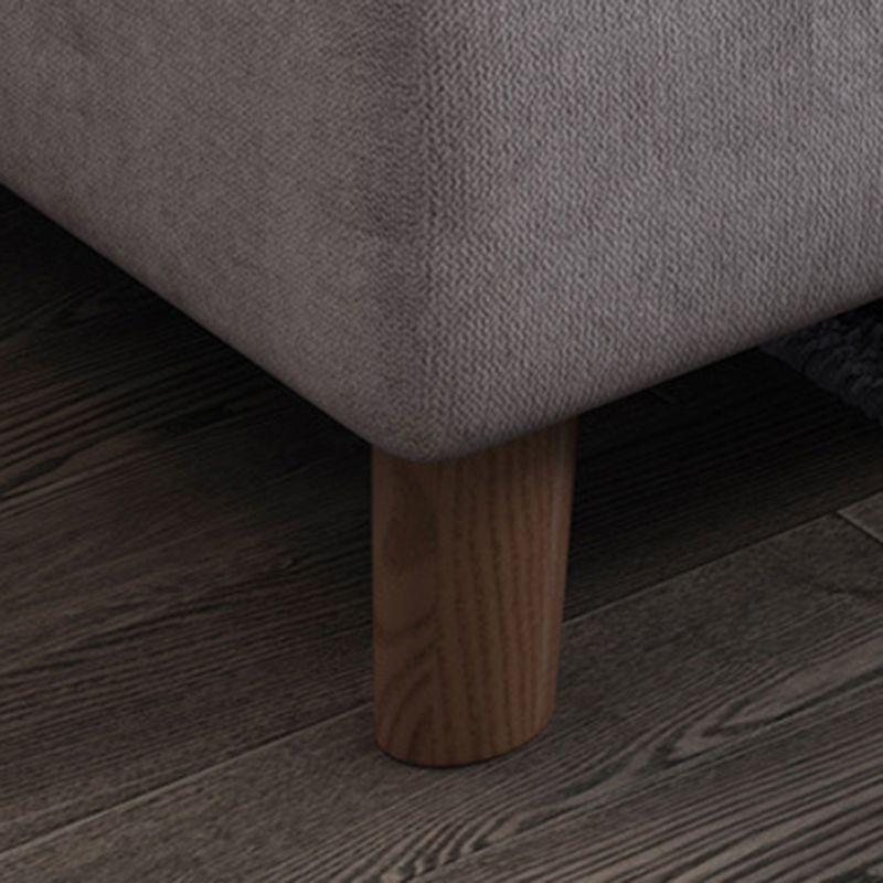 Flared Arm Linen Sectional Scandinavian 4-seater Sectional with Pillows