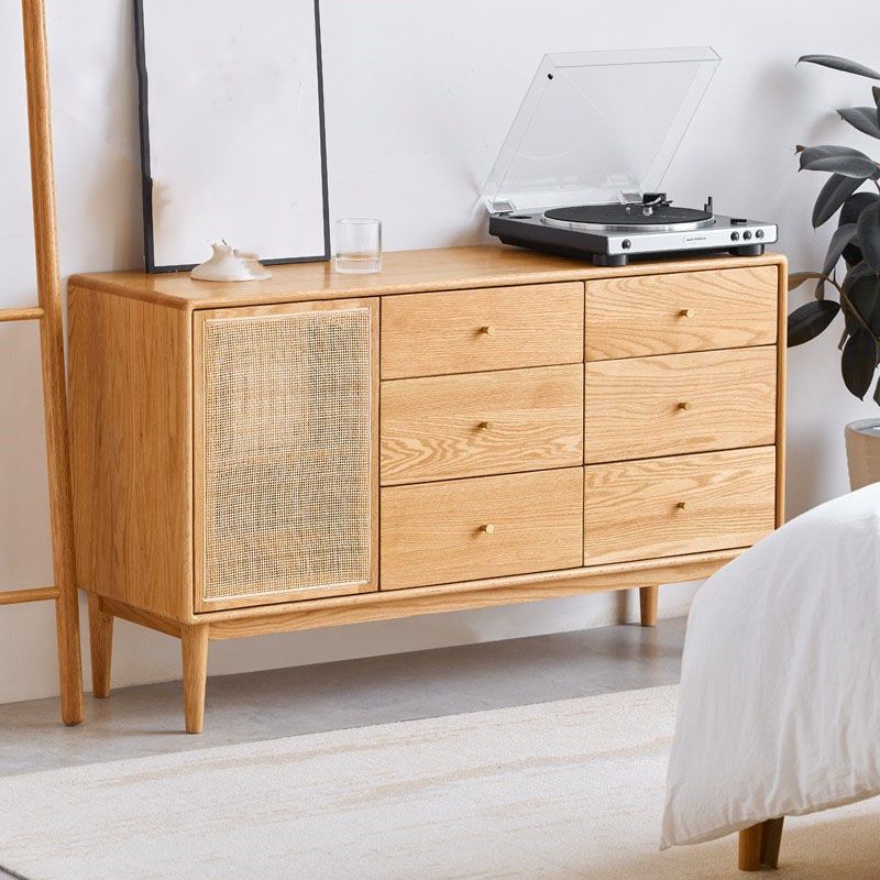 Contemporary Paned Cabinet Brown Pine and Cherry Accent Cabinet with Doors Clearhalo 'Cabinets & Chests' 'cabinets_chests' 'furn' 'furn_cabinets_chests' 'Furniture' 'Living Room Furniture' 1200x1200_cbea2a59-de44-4e6c-a2b7-f142f8f25fb0