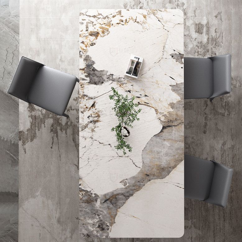 Modern Dining Rectangle Table Dining Stone Table for Home Use Clearhalo 'Dining Tables & Seating' 'Dining Tables' 'dining_table' 'furn' 'furn_dining_table' 'Furniture' 'Kitchen & Dining Furniture' 1200x1200_cbeb7066-2327-4e33-8976-7a240bff0ba6