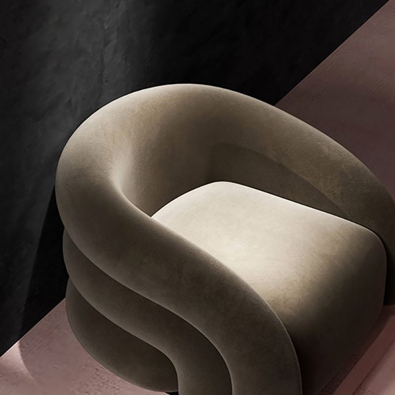 Velvet Barrel chaise 33,85 "Armoiries de large Chaise incluse pour le salon